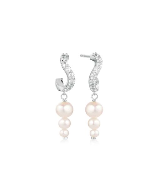 Sif Jakobs Earrings Ponza Lungo - With Freshwater Pearl And White Zirkonia
