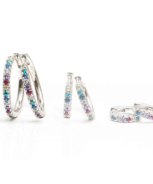Alternative view of Sif Jakobs Earrings ellera x-grande with multicoloured zirconia