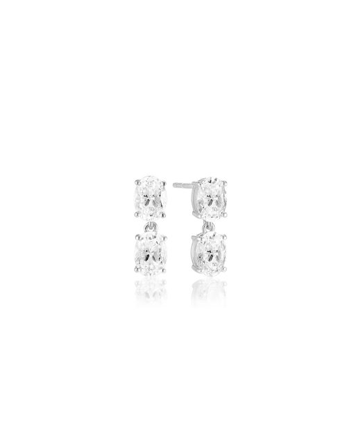 Sif Jakobs Earrings Ellisse Due Piccolo - With White Zirconia
