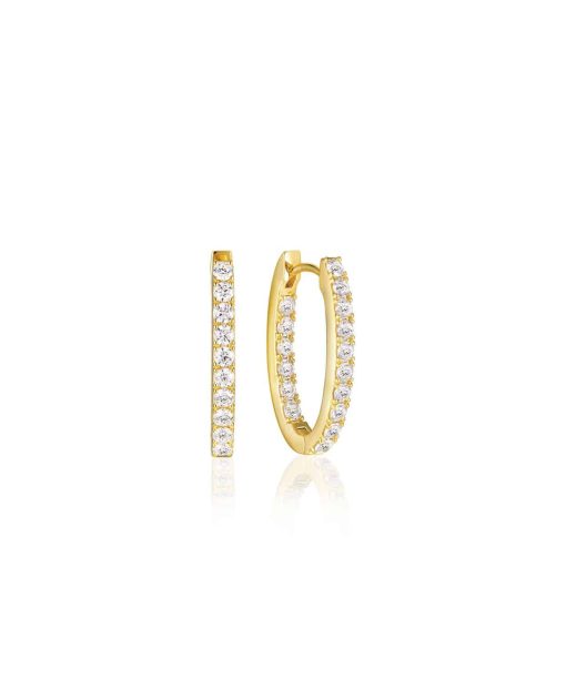 Sif Jakobs Earrings Ellisse Piccolo - 18k Gold Plated, With White Zirconia