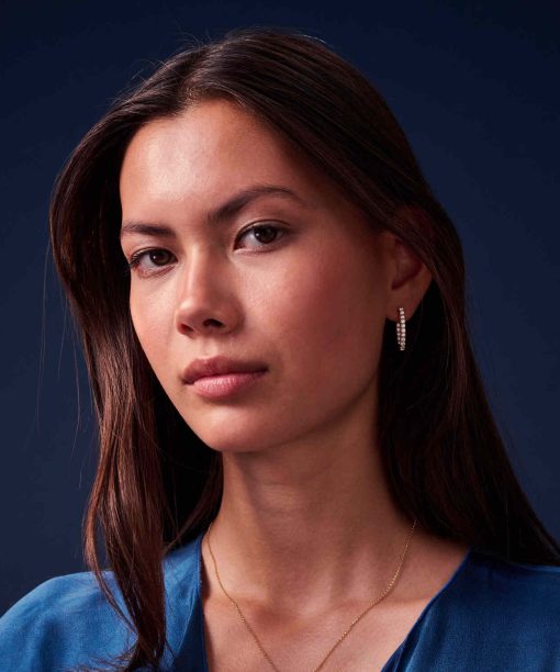 Alternative view of Sif Jakobs Earrings Ellisse Piccolo - 18k Gold Plated, With White Zirconia