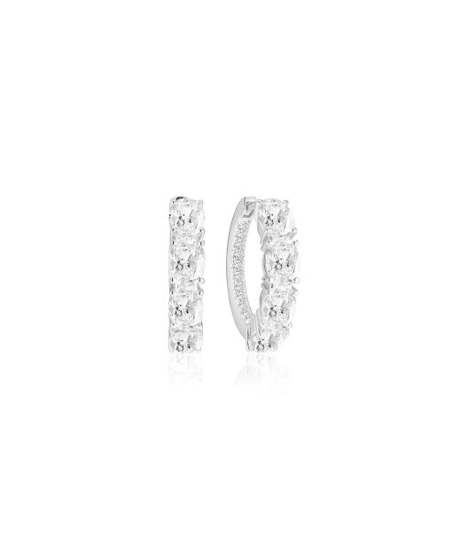Sif Jakobs Earrings Ellisse Creolo - With White Zirconia