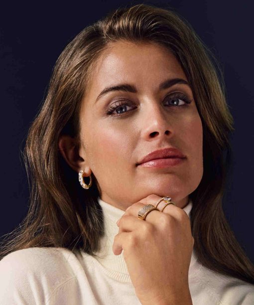 Alternative view of Sif Jakobs Earrings Ellisse Creolo - 18k Gold Plated, With White Zirconia