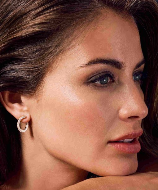 Alternative view of Sif Jakobs Earrings Ellisse Ovale - 18k Gold Plated, With White Zirconia