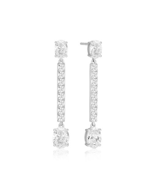 Sif Jakobs Earrings Ellisse Lungo - With White Zirconia