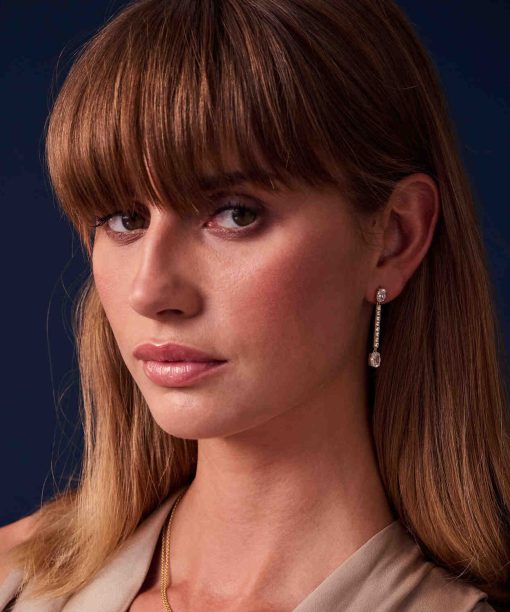 Alternative view of Sif Jakobs Earrings Ellisse Lungo - 18k Gold Plated, With White Zirconia