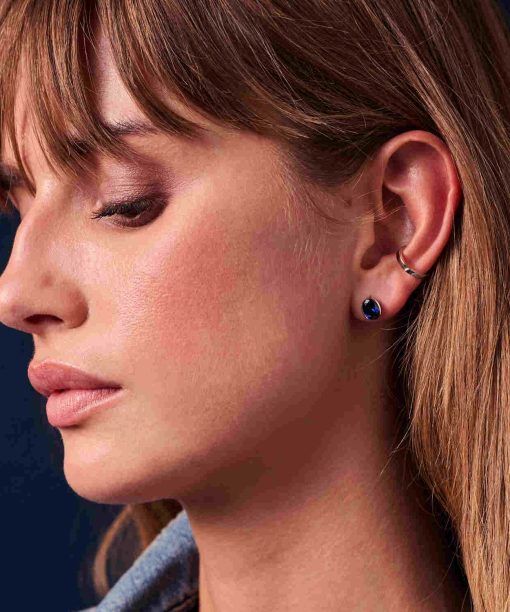 Alternative view of Sif Jakobs Earrings Ellisse Carezza - With Blue Zirconia