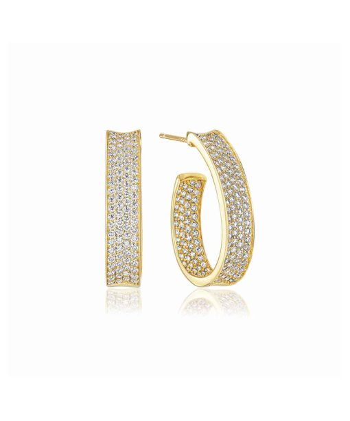 Sif Jakobs Earrings Feline Concavo - 18k Gold Plated, With White Zirconia