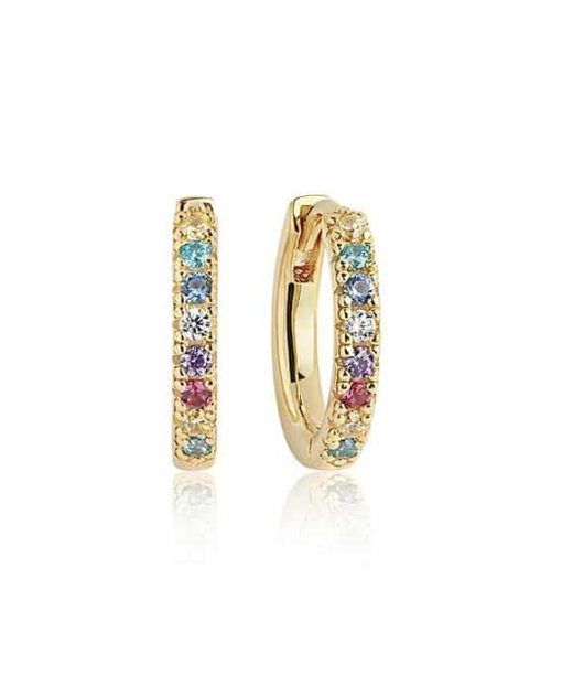 Sif Jakobs - Earrings Ellera - 18K Gold Plated With Multicoloured Zirconia