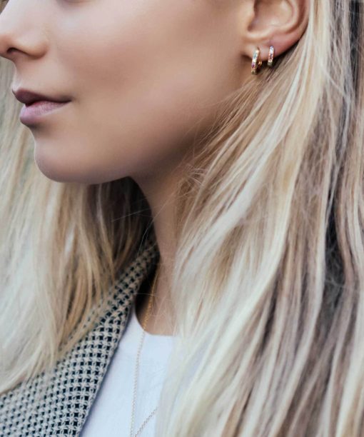 Alternative view of Sif Jakobs - Earrings Ellera - 18K Gold Plated With Multicoloured Zirconia