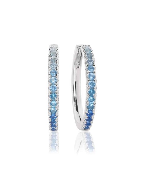 Sif Jakobs Earrings Ellera Grande - With Gradient Tones Of Blue And White Zirconia