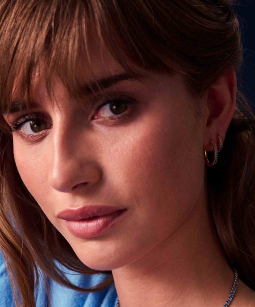 Alternative view of Sif Jakobs Earrings Ellera Grande - 18k Gold Plated With Gradient Tones Of Blue And White Zirconia