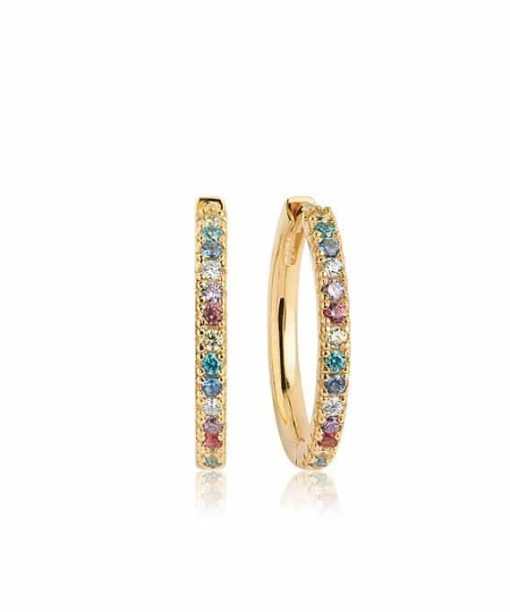 Sif Jakobs - Earrings Ellera Grande - 18K Gold Plated With Multicoloured Zirconia