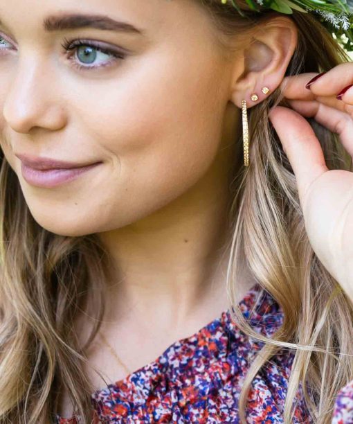 Alternative view of Sif Jakobs Earrings Princess round - 18k gold plated with yellow zirconia