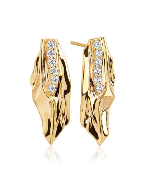 Sif Jakobs Earrings Vulcanello - 18k gold plated with white zirconia