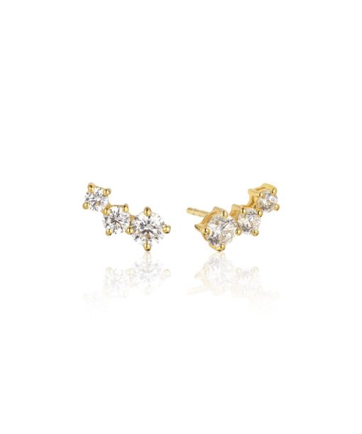 Sif Jakobs Earrings Belluno Piccolo - 18k Gold Plated With White Zirconia