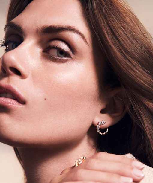 Alternative view of Sif Jakobs Earrings Belluno Circolo - 18k Gold Plated With White Zirconia