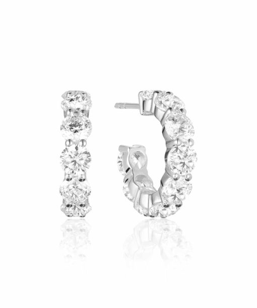 Sif Jakobs Earrings Belluno Creolo - With White Zirconia