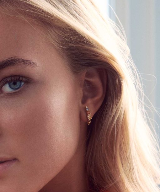 Alternative view of Sif Jakobs Earrings Belluno - 18K Gold Plated Multicoloured Zirconia