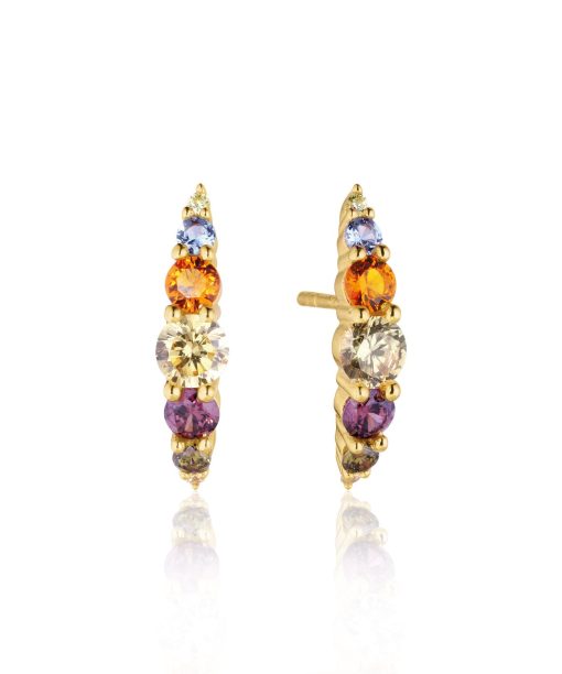 Sif Jakobs Earrings Belluno - 18K Gold Plated Multicoloured Zirconia