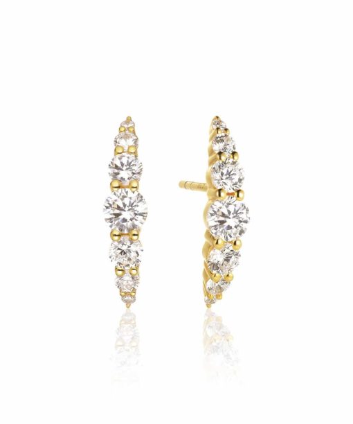 Sif Jakobs Earrings Belluno - 18k Gold Plated With White Zirconia