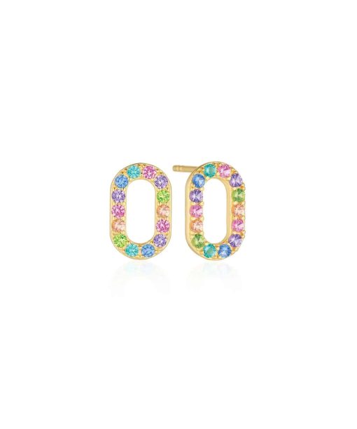 Sif Jakobs Earrings Capizzi - 18k Gold Plated, With Multicoloured Zirconia