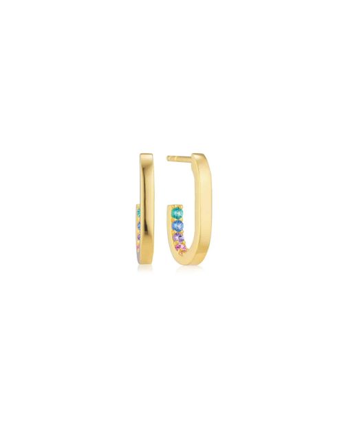 Sif Jakobs Earrings Capizzi Piccolo - 18k Gold Plated, With Multicoloured Zirconia