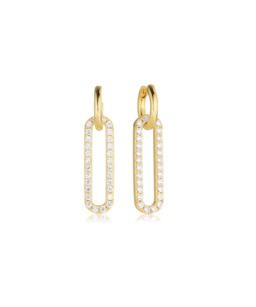 Sif Jakobs Earrings Capizzi Lungo - 18k Gold Plated, With White Zirconia