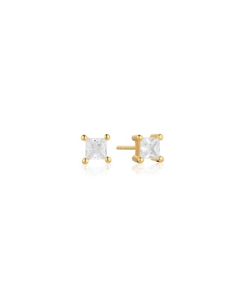 Sif Jakobs Earrings Ellera - 18k Gold Plated, With White Zirconia