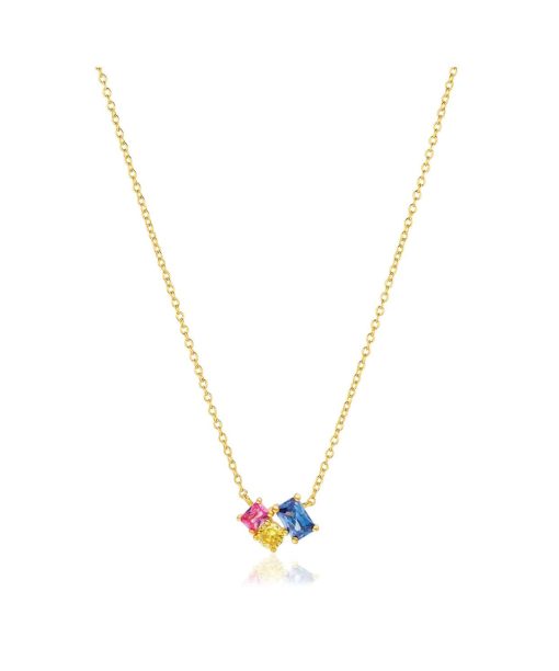 Sif Jakobs Necklace Ivrea Tre - 18k Gold Plated, With Multicoloured Zirconia