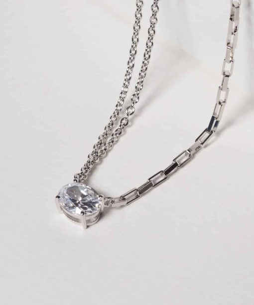 Alternative view of Sif Jakobs Necklace Ellisse Uno - With White Zirconia