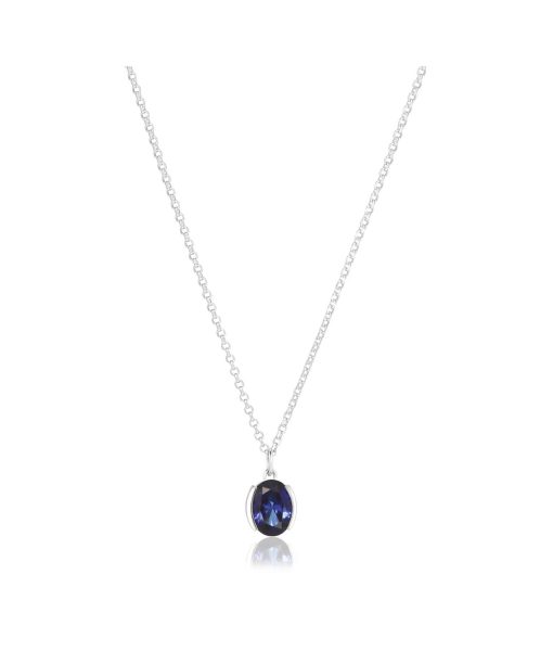 Sif Jakobs Necklace Ellisse Carezza - With Blue Zirconia