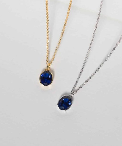 Alternative view of Sif Jakobs Necklace Ellisse Carezza - With Blue Zirconia