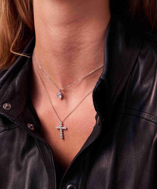 Alternative view of Sif Jakobs Necklace Ellisse Carezza - With White Zirconia