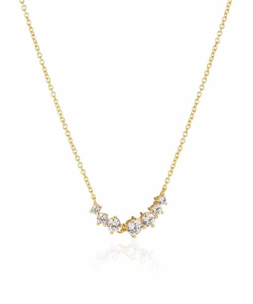 Sif Jakobs Necklace Belluno Piccolo - 18k Gold Plated With White Zirconia