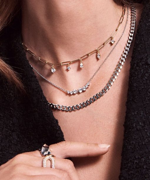 Alternative view of Sif Jakobs Necklace Belluno Piccolo - 18k Gold Plated With White Zirconia