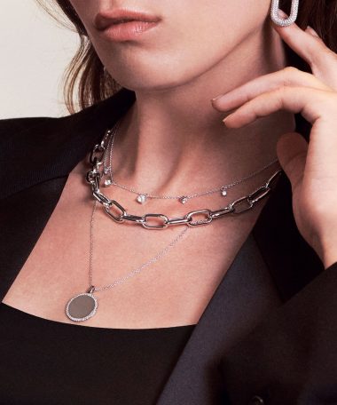 Alternative view of Sif Jakobs Necklace Belluno - 18k Gold Plated With White Zirconia