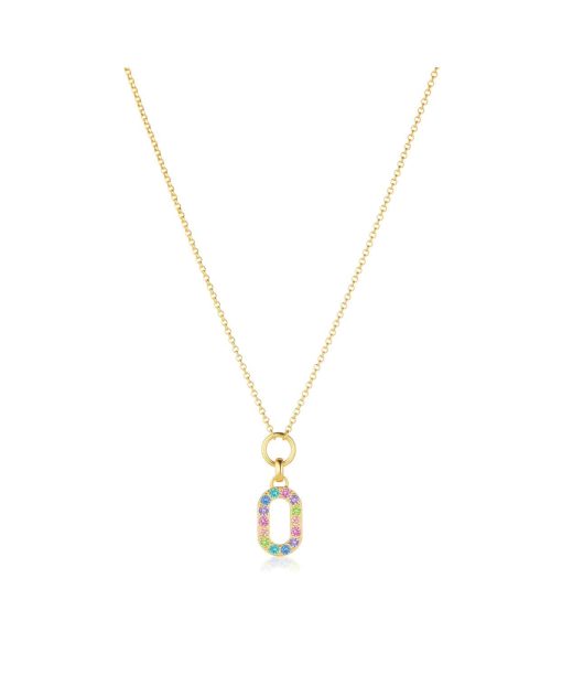 Sif Jakobs Necklace Capizzi Piccolo - 18k Gold Plated, With Multicoloured Zirconia