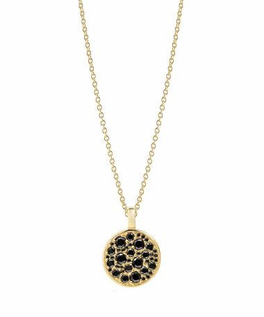 Sif Jakobs Pendant Novara - 18k gold plated with black zirconia (45-60cm)