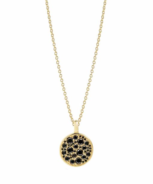 Sif Jakobs Pendant Novara - 18k gold plated with black zirconia (45-60cm)