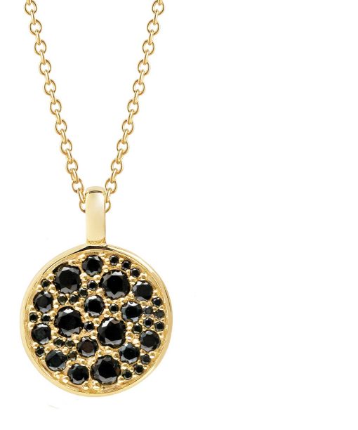 Alternative view of Sif Jakobs Pendant Novara - 18k gold plated with black zirconia (45-60cm)