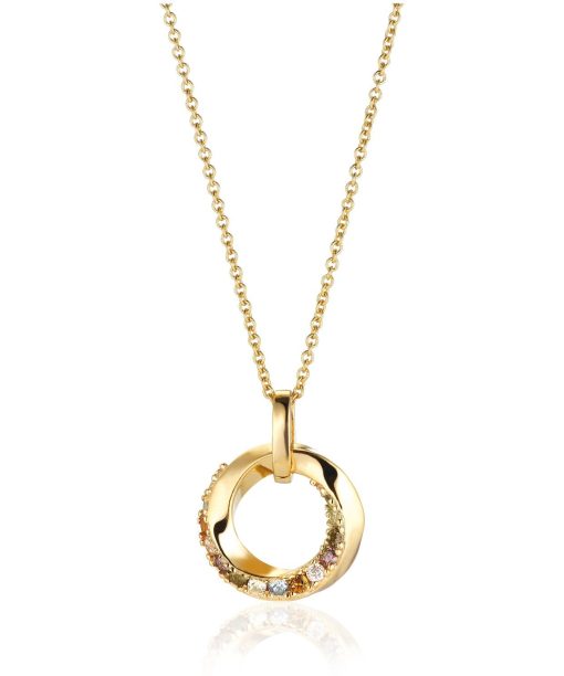 Sif Jakobs Pendant Ferrara - 18k Gold Plated With Multicoloured Zirconia