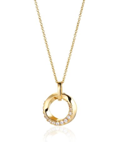 Sif Jakobs Pendant Ferrara - 18k Gold Plated With White Zirconia