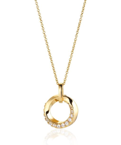 Sif Jakobs Pendant Ferrara - 18k Gold Plated With White Zirconia