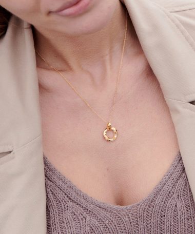 Alternative view of Sif Jakobs Pendant Ferrara - 18k Gold Plated With White Zirconia