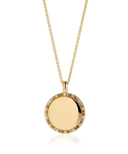 Sif Jakobs Pendant Follina Grande - 18k Gold Plated With Multicolour Zirconia