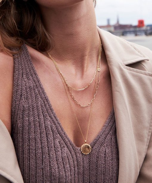 Alternative view of Sif Jakobs Pendant Follina Grande - 18k Gold Plated With Multicolour Zirconia