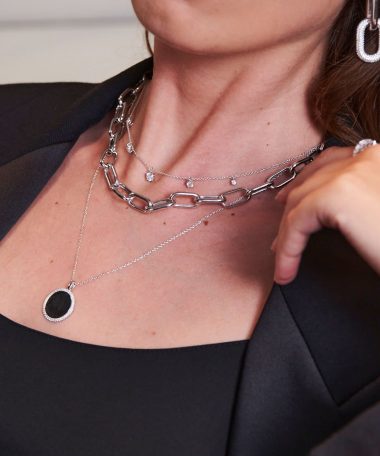Alternative view of Sif Jakobs Pendant Follina Grande - 18k Gold Plated With White Zirconia