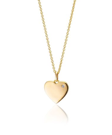 Sif Jakobs Pendant Follina Amore - 18k Gold Plated With White Zirconia