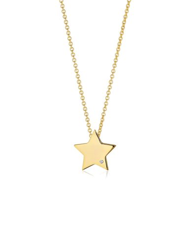 Sif Jakobs Pendant Follina Stella - 18k Gold Plated With White Zirconia